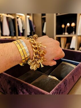 J. Crew NWT RARE Vintage Retro Luxury Runway Couture Chunky Charm Bracelet